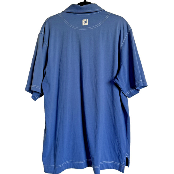 FootJoy Short Sleeve Golf Polo Shirt Men's Blue Size Large L FJ Contrast Stitch - Picture 11 of 11